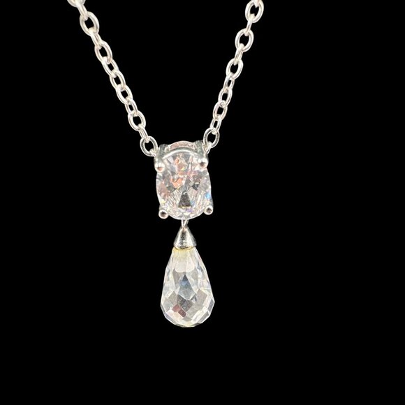 Laila Rowe Crystal Teardrop Necklace Adjustable 6" - 9" - Picture 3 of 10